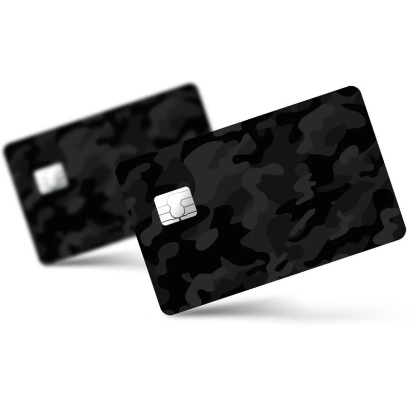 4 Pack Black Camo Credit Card Skin Set Military Tactical Urban Stealth Decals gallery