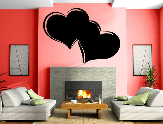 ENTWINED HEARTS LOVE & ROMANCE VALENTINES DAY Wall MURAL Vinyl Art Sticker M164