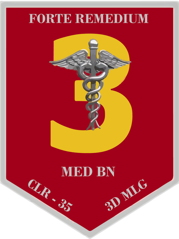US Marine Corps Badge Sticker 3rd Medical Battalion