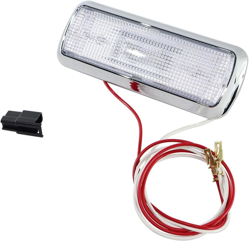 Chrome Interior Dome Lamp Inside Cab Light Clear Lens Compatible with 1960-1972 gallery