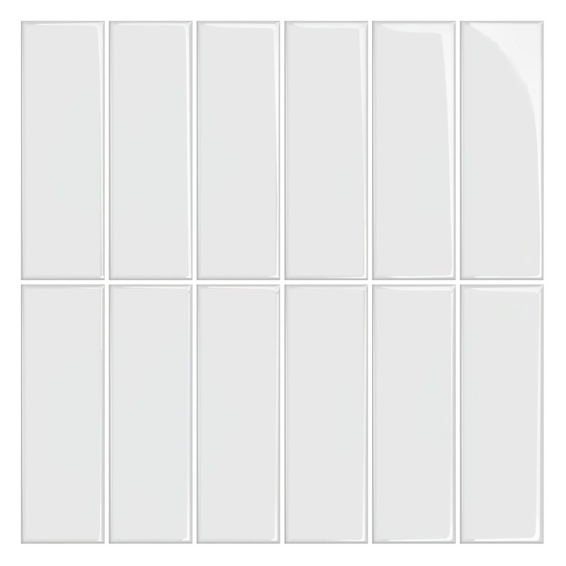 10 Pack 3D Wall Tiles Self Adhesive 10x10" White Peel and Stick Backsplash DIY gallery