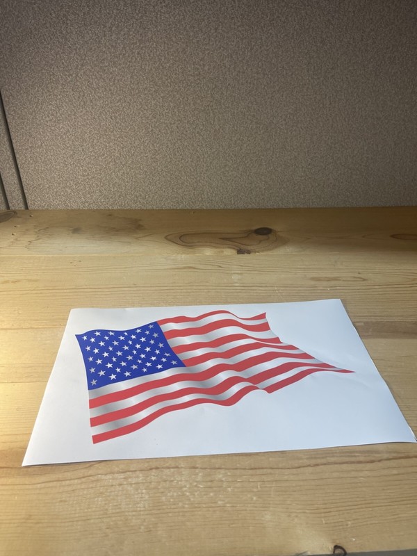 Waving American Flag Permanant Adhesive Decal – 11 1/2″ x 6 3/4″