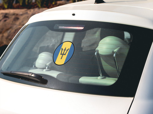 Barbados Flag Circle Sticker Decal gallery