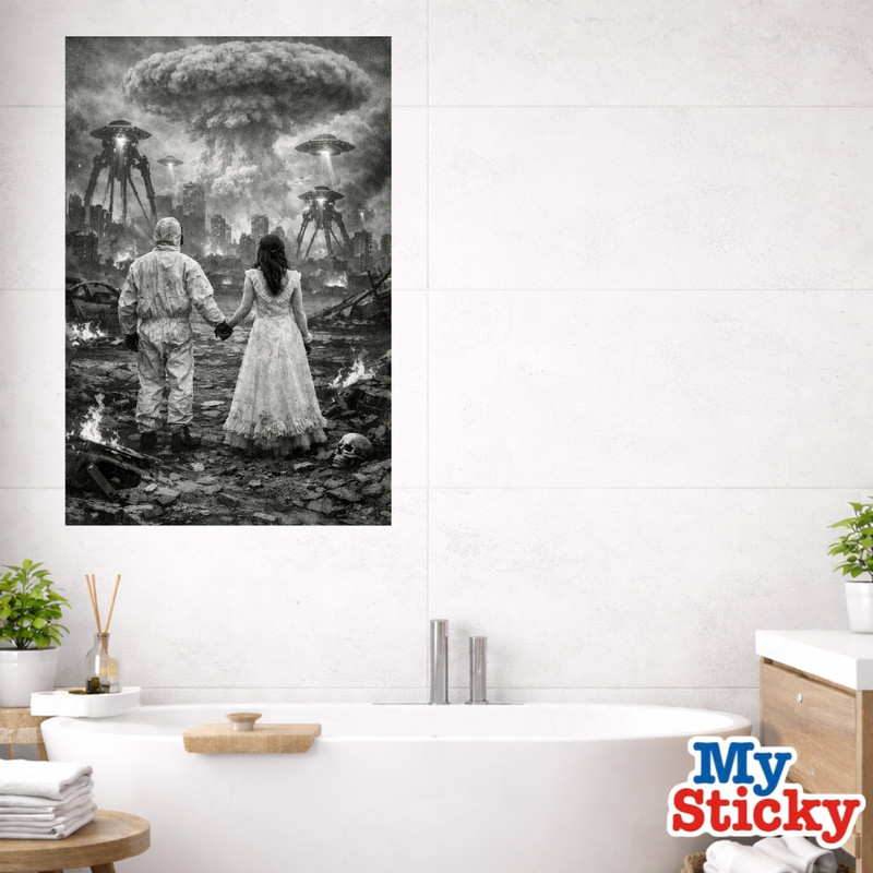 Post Apocalyptic Wedding Couple Removable Vinyl Decal Poster Wall Sticker Decor gallery