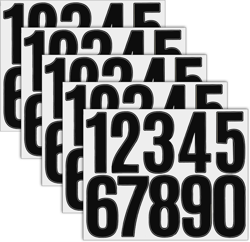 5 Sheets Black Number Stickers, 3 in Vinyl Stick on Numbers, 0-9 Waterproof Adhe gallery