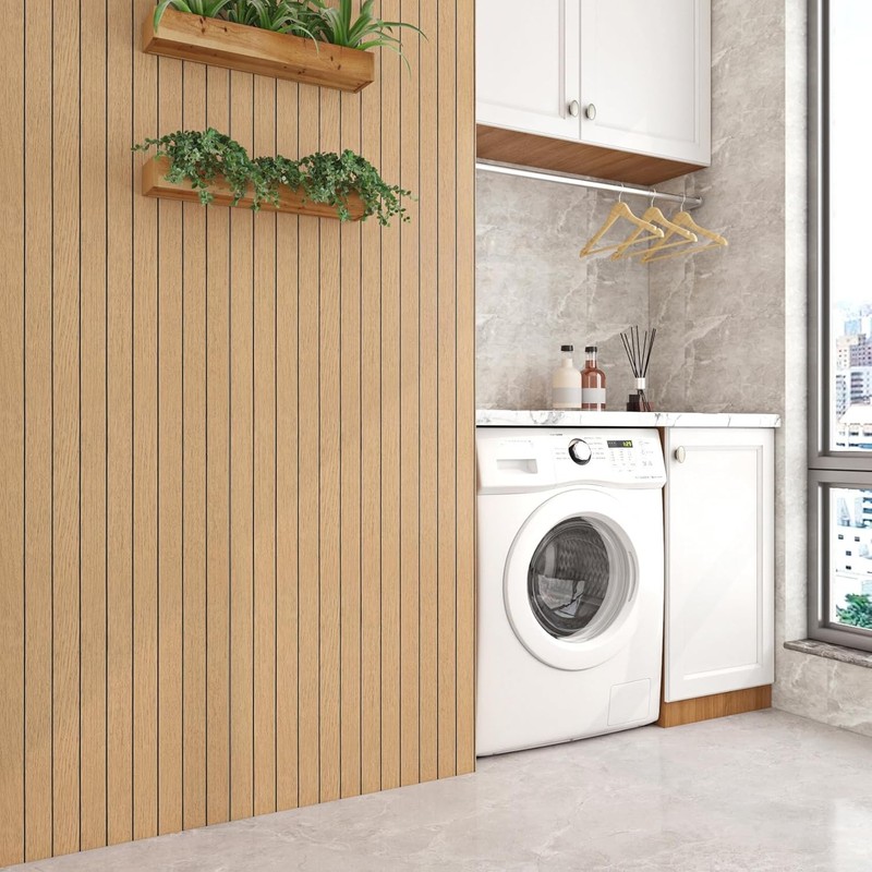 Honey Wood 3D Wall Panels Self Adhesive 23.6"X 196.8" PVC Stick on Wood Panels gallery