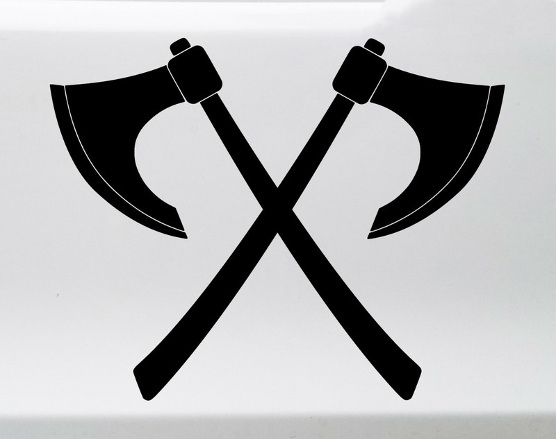 Crossed Viking Axes Vinyl Decal – Skeggox Battle Hafted English Long Axe Sticker