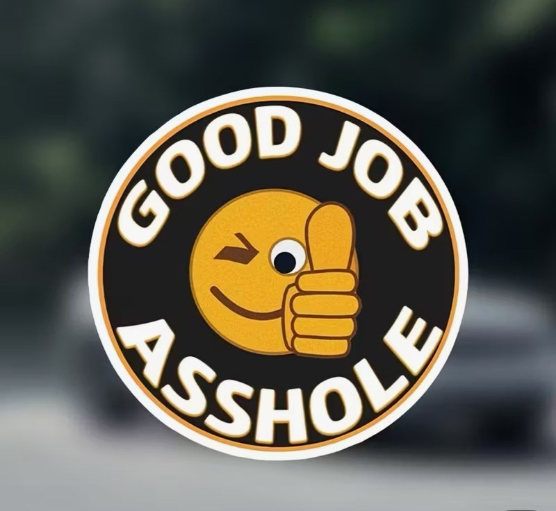 GOOD JOB A$$HOLE FUNNY PRANK JOKE 6” REFLECTIVE VINYL STICKER DECAL 1PC
