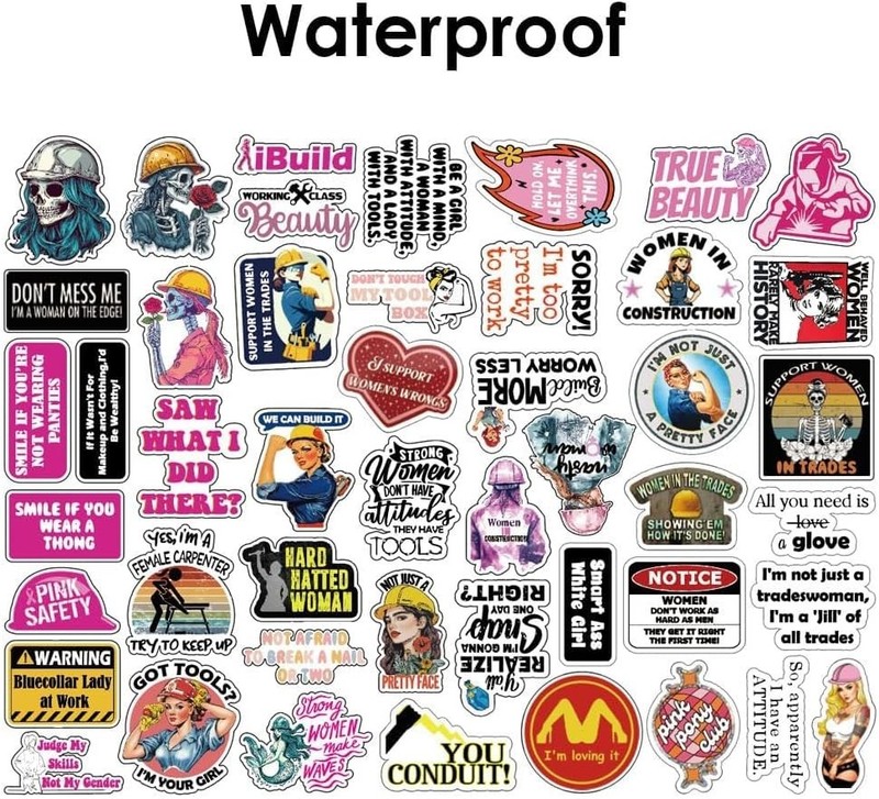 Women Hard Hat Stickers | Blue Collar Decals for Hardhat | Woman in Trade Empowe gallery