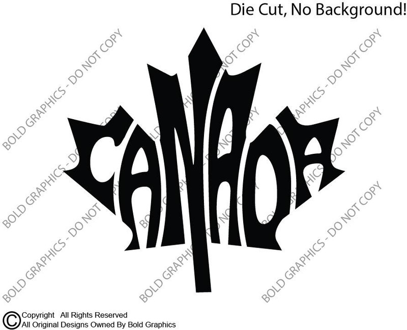Canada Maple Leaf Decal Vinyl Sticker Tree Canadian Word Art Shape