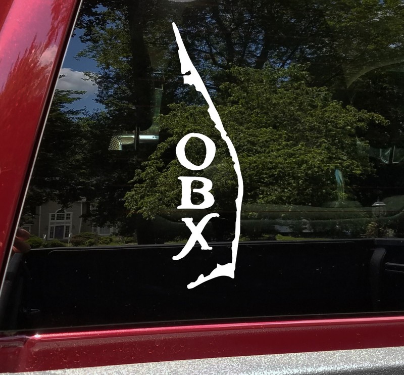 Outer Banks OBX Map Vinyl Decal V2 | Duck Corolla Hatteras NC | Die Cut Sticker