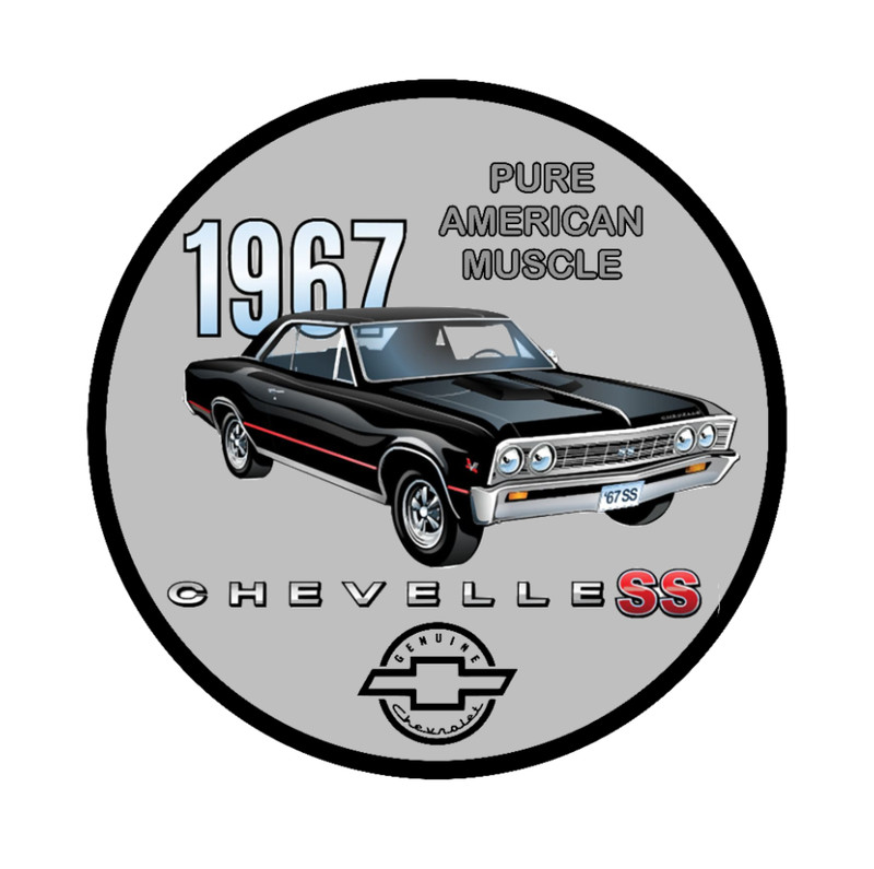 Car Classics "67 Chevelle SS" - 4" Handcrafted Vinyl Decal Cooler Vehicle Laptop