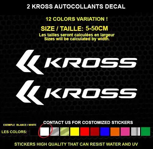 2 KROSS sticker Genuine decal waterproof vinyl sticker 5-50cm