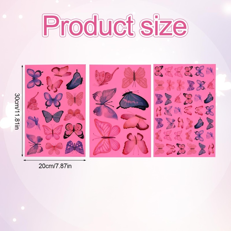 3 Sheets Glow in The Dark Butterfly Wall Decals, As Shown the Picture gallery