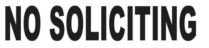 NO SOLICITING DECAL STICKER BUSINESS PROHIBITED SELLING WINDOW DOOR CHOOSE COLOR