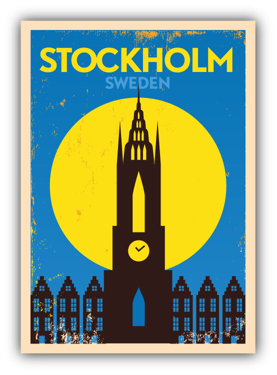 Stockholm Sweden Travel Label Car Bumper Sticker Decal