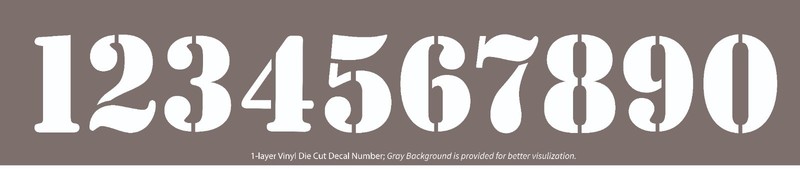 0-9 7-32" Stencil Joe Big Size White Outdoor Vinyl Die Cut Decal Numbers US-made gallery
