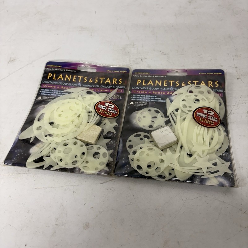 NOS 1994 1996 Vintage Glow In The Dark Wonder Stars and Planets Two packages