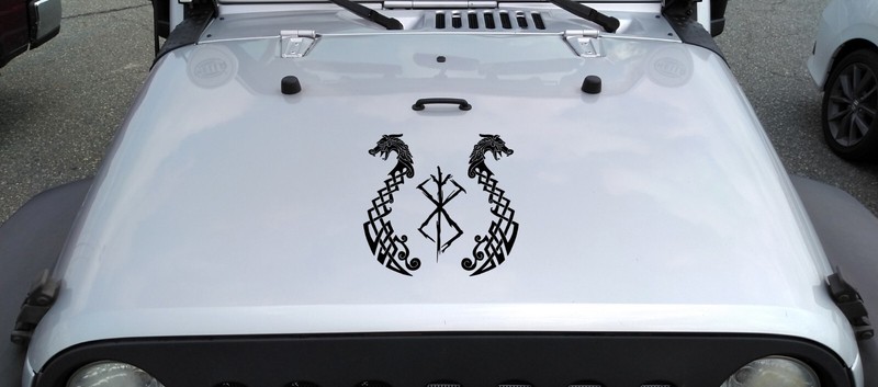 Viking Dragons Berserk V2 Vinyl Decals | Nordic Rune Mythology | Die Cut Sticker gallery