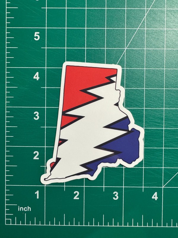 Rhode Island Stealie – Grateful Dead – Laminated Vinyl Sticker 3″x2.5″