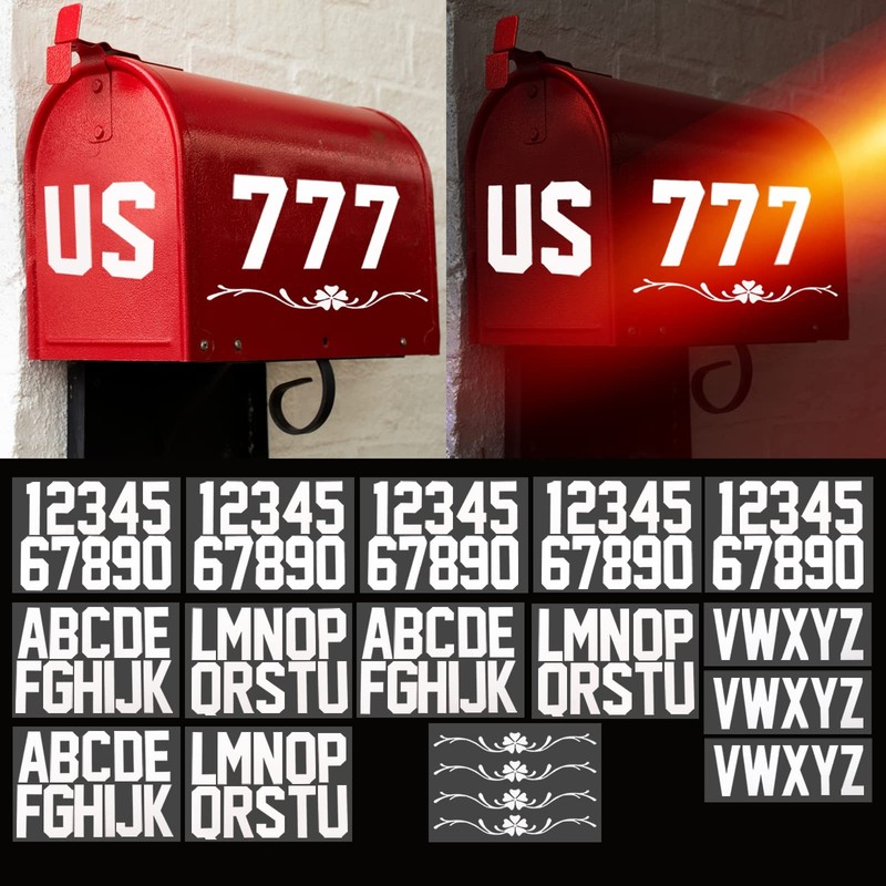 132 Pieces 3″ Reflective Mailbox Numbers Stickers For Outside, Letters