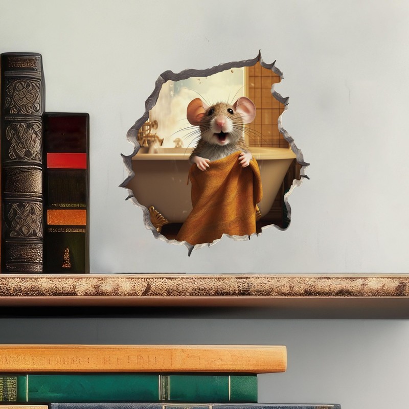Bathroom Towel Wall Hole Decal - Wall Sticker with 3D Effect - Fun Gift Idea gallery