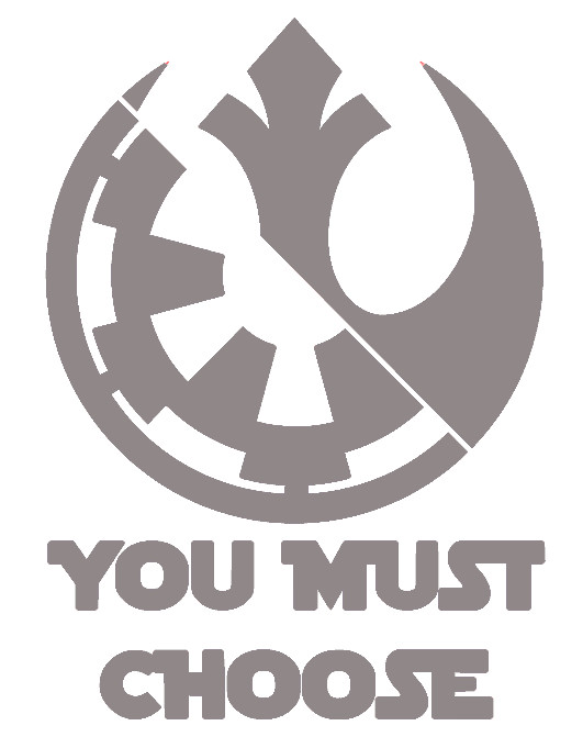 YOU MUST CHOOSE, STAR WARS, EMPIRE / REBEL, DARK /LIGHT, Decal Stickers for Cars gallery