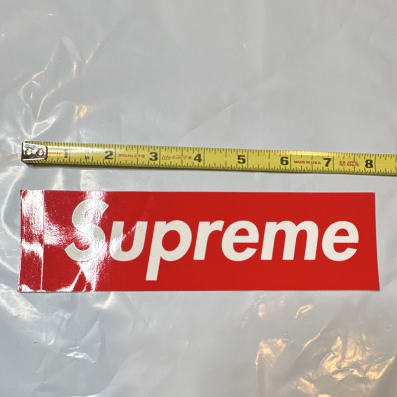 Supreme Box Logo Vinyl Sticker Red/White 7in Rectangular for Car Door Bin