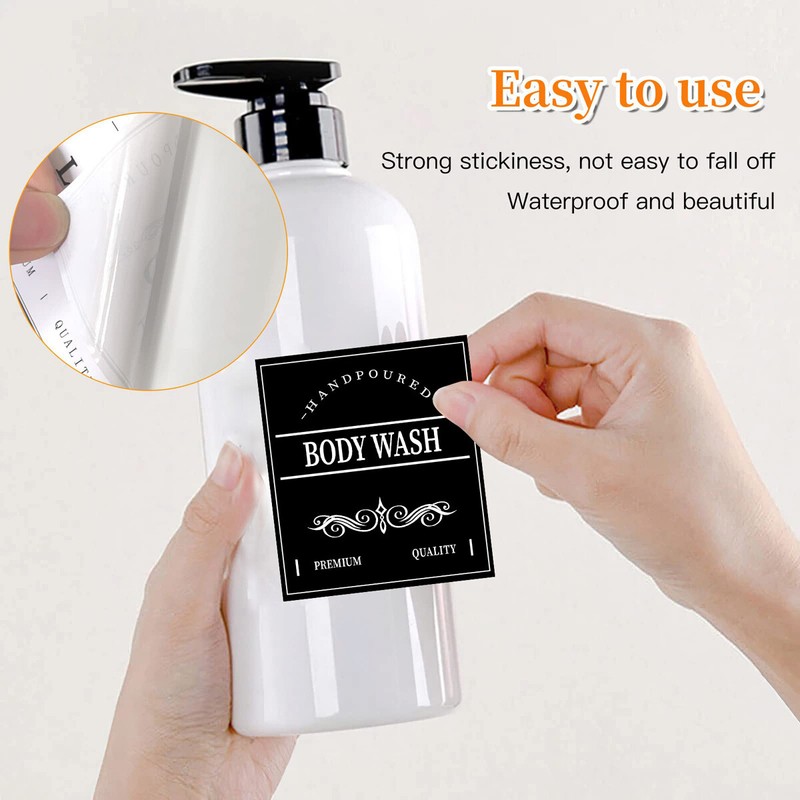 Shampoo Bottle Label Sticker Waterproof Body Wash Lotion Hand Dish Soap Decal gallery