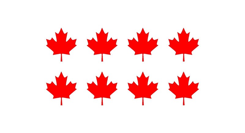Canadian Maple leaf Decal Phone Laptop Small Canada Stickers Set of 8