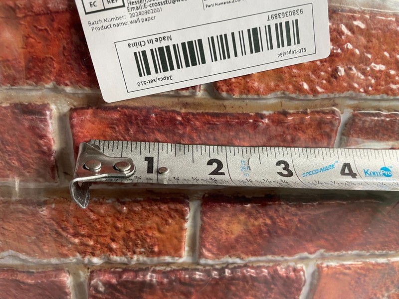 48 Pcs 11.75" x 11.75" Faux Mini Brick 3.875" x 1.25" Peel 'N Stick Wall Squares gallery