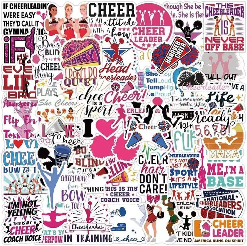 CHEERLEADING Vinyl Stickers [B] CHEER Sport POM POMS ~ Laptop Waterproof Decals