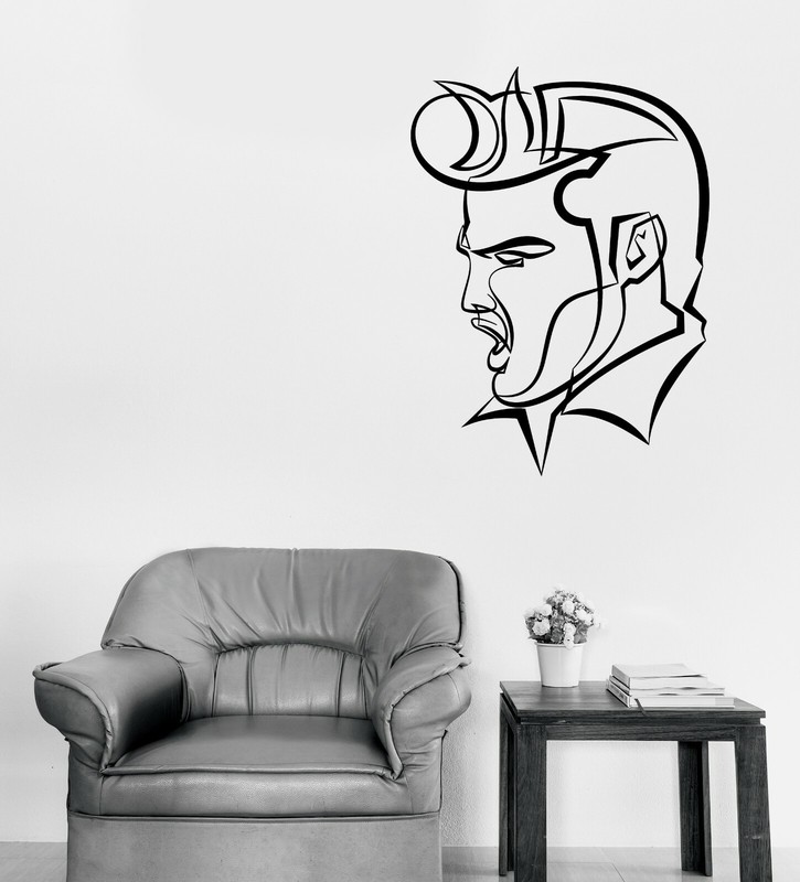 Vinyl Wall Decal Artistic Popular Singer Musician Portrait Elvis Presley (n1649)