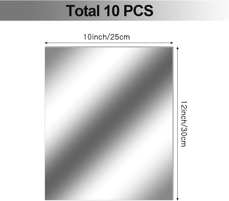 Versatile Non-Glass Mirror Tiles for Home Walls - Reflective 10 x 12 in Stickers gallery