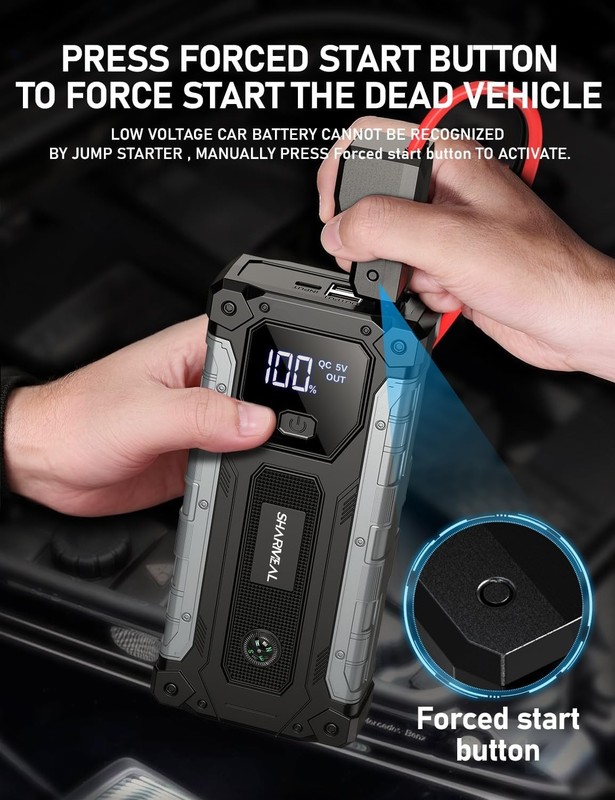 Car Jump Starter 5000A Jump Starter Battery Pack for 10.0L Gas 9.0L Diesel 12V P gallery