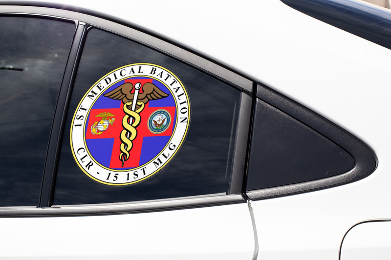 US Marine Corps Badge Sticker 1st Medical Battalion gallery