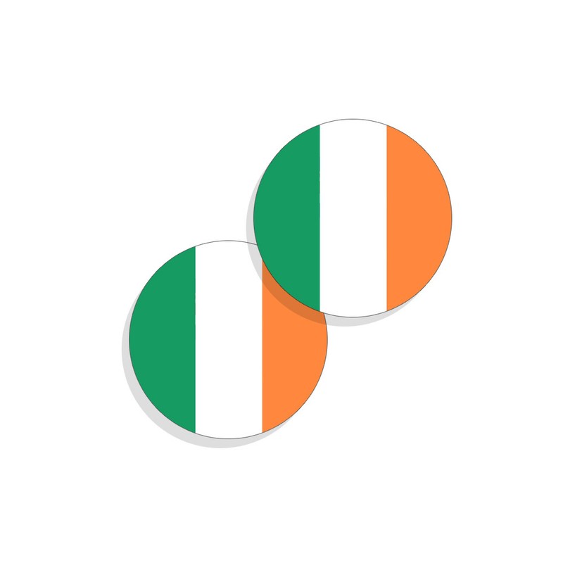 Ireland Flag Stickers Flag Decals Vinyl Round Indoor Outdoor Circles 4 pack gallery