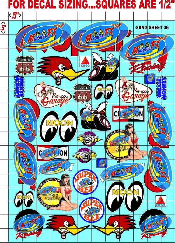 Clear Matte Vinyl Sticker Sheet#36-R/C MODEL Decal fits 1/10-1/16 ScaleMoparsFG gallery