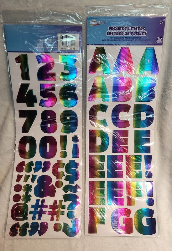 2 Pack Project Letters 2″ With Number & Punctuation ( Metallic Rainbow) Stickers