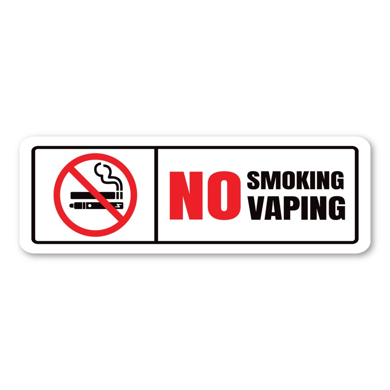 No Smoking / No Vaping – Rectangle design v1 – Decal