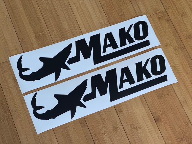 MAKO MARINE BOAT Replacement STICKERS DECALs (Set 2) Sea FISHING Black 12″-48″