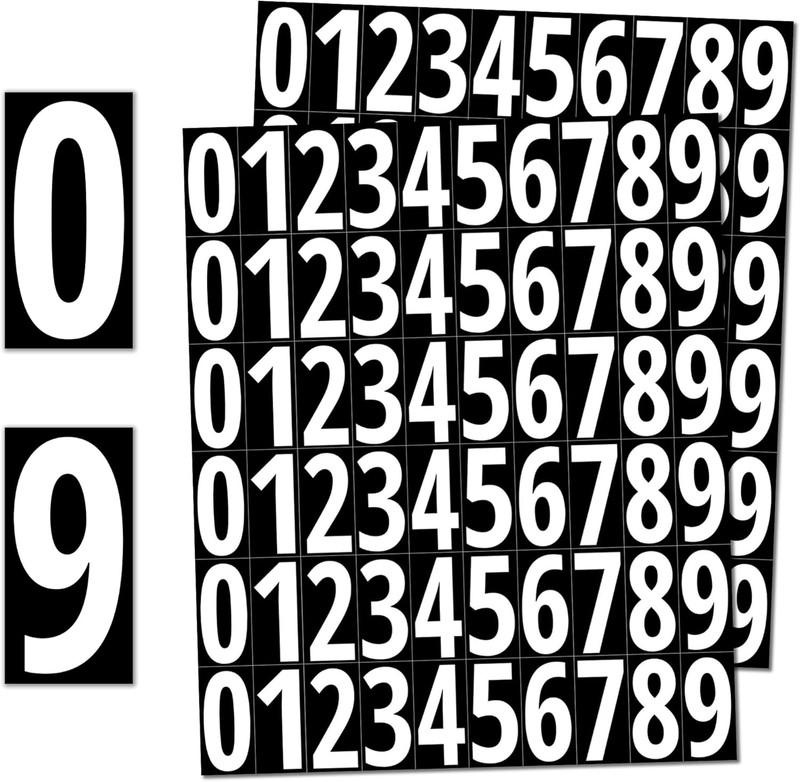 600 Pcs Vinyl Number Stickers 1 Inch Waterproof Self Adhesive White Numbers Set