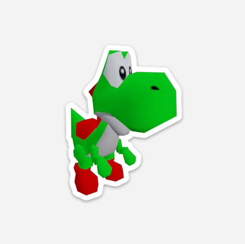 3″ Yoshi Sticker Super Mario Vinyl Decal Matte Finish Luigi Nintendo N64