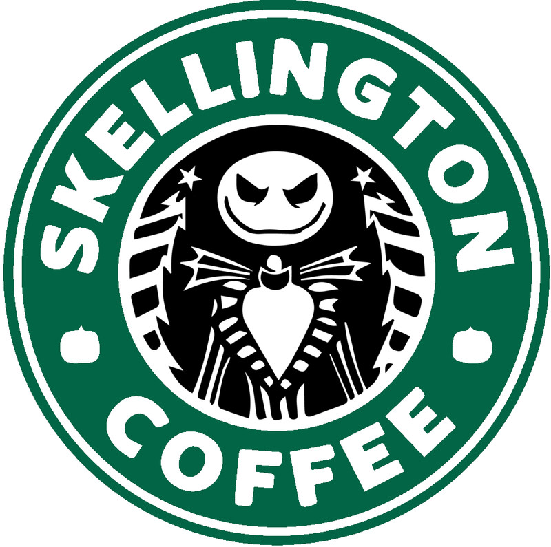 Starbucks sticker logo jack skellington weatherproof bumper vinyl decal