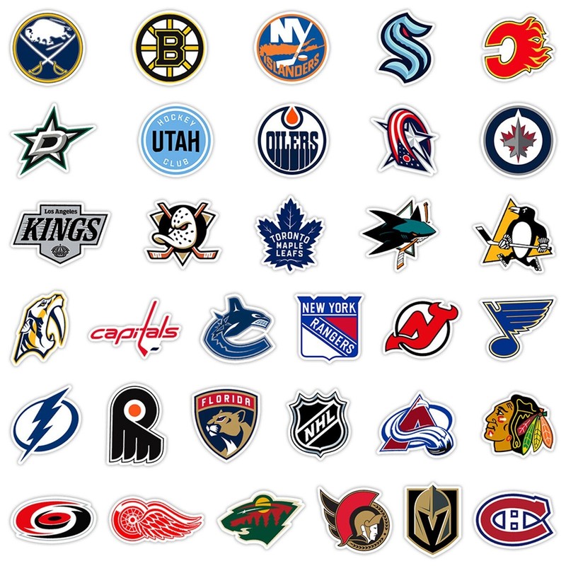 33 Pcs Stickers Hockey All NHL Teams LOGO Fridge Luggage Auto Car Laptop Vinyl gallery