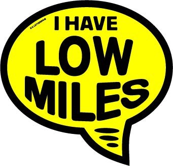 EZ Line Low Miles Oval Windshield Decals 12pc Car Dealer Marketing Stickers 7...