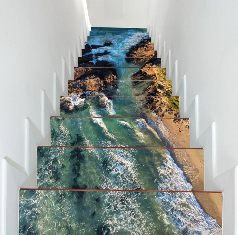 3D Casual Sea A211 Stair Risers Decoration Photo Mural Vinyl Wallpaper Vera