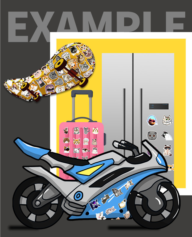 50 Pcs Stickers Cute Funny Cats Laptop Luggage Graffiti Fridge Phone Car Vinyl gallery