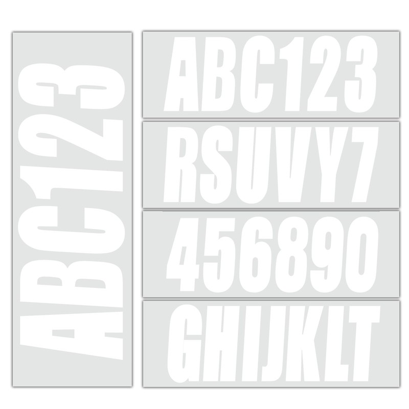 4 Sets 3″ Alpha-Numeric Registration Numbers and Letters Sticker Decal Kits f…
