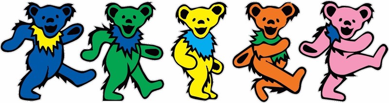 Dancing Bears Grateful Dead Head Vinyl Decal Set 12″ width